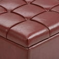 thumbnail image 2 of Dover 36 inch Wide Contemporary Storage Ottoman Bench in Satin Cream Vegan Leather, 2 of 7