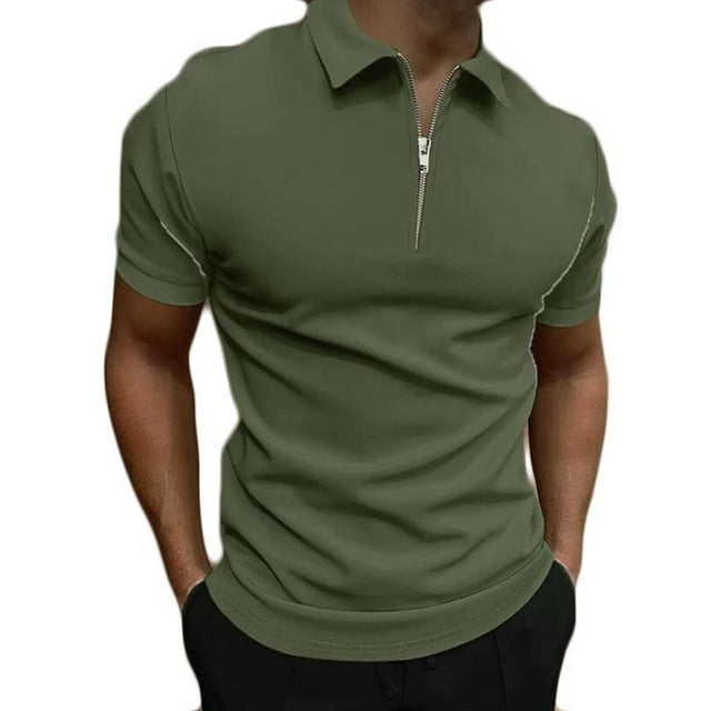 Chemises à Manches Courtes pour Hommes Décontractées Unies Col Rabattu Chandail Patchwork à Fermeture Éclair Chemise à Manches Courtes pour Hommes Chemises à Manches Courtes pour Hommes Chemises à Manches Courtes pour Hommes