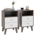 thumbnail image 1 of HOMCOM Nightstand Set of 2 Bedside Table with 3 Drawers and Open Storage, 1 of 10