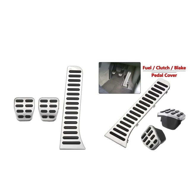 Pedal de acero Inoxidable 6 Piezas con Cubierta Y Reposapiés para GOLF MK5 MK6 shamjiam Cubierta del pedal del embrague del freno de combustible