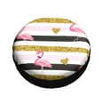thumbnail image 3 of Kll Gold Glittering Hearts And Flamingos Tire Cover,Universal Wheel Tire Cover For Trailer, Rv, Suv, Truck,Camper And Many Vehicle,(14 Inch), 3 of 8
