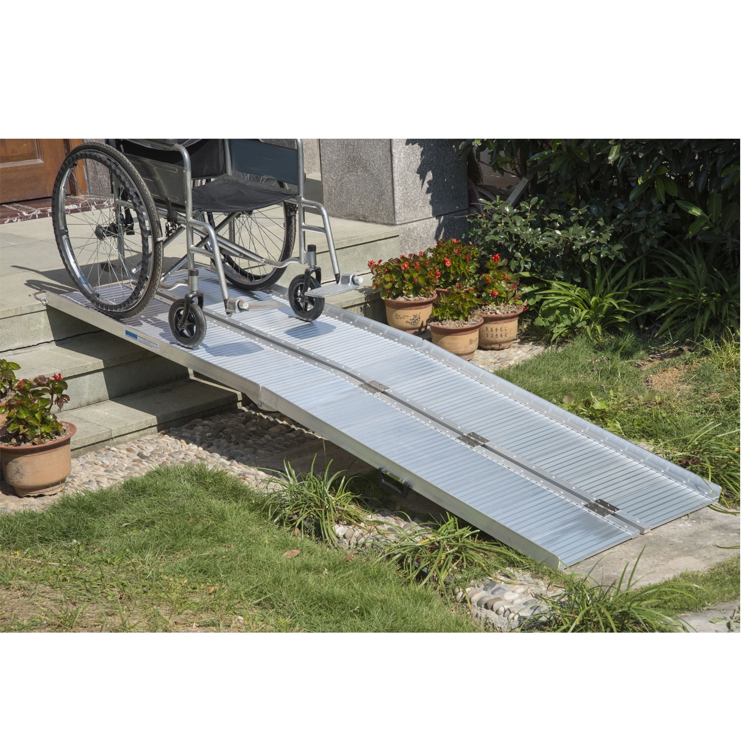8' Folding Portable Mobility Wheelchair Ramp Handicap Platform Disabled