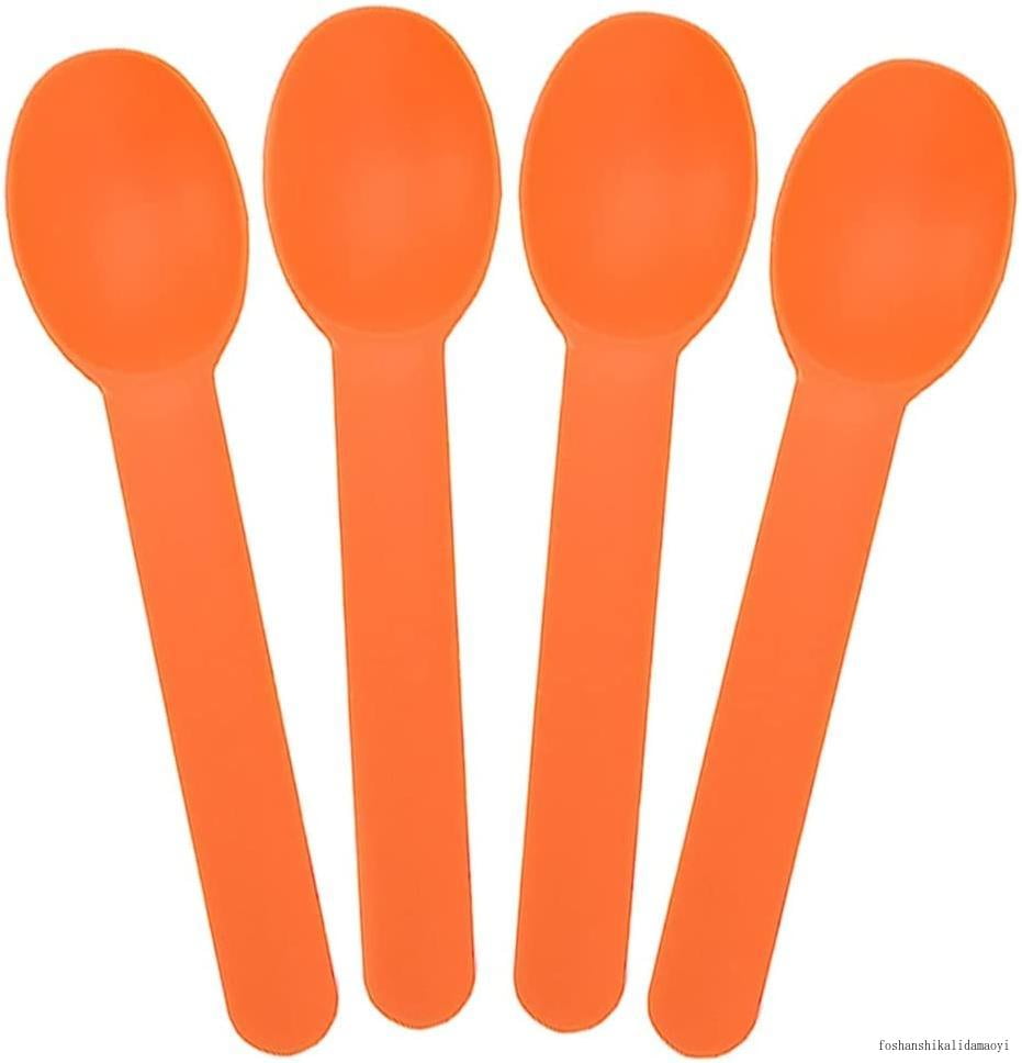 [1,000 Count] Orange Heavy Duty Plastic Spoons Bulk, Disposable