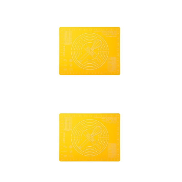 Matsuzay Alfombrilla para hornear de 50X40CM, alfombrilla para de silicona suave, alfombrilla plegable antiadherente para rodar y Pizza Amarillo 2piezas Matsuzay CBP145749