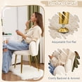 thumbnail image 4 of Ktaxon Vanity Makeup Chair Comfy Accent Chair Small Office Chair with Flower Back and Lumbar Pillow for Living Dining Room Bedroom Home Office Velvet White, 4 of 9