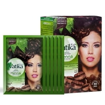 Henna Hair Dye(Dark Brown 4.5 Shade), Ammonia-Free & Temporary (4-8 Weeks), 6 Sachets/Box