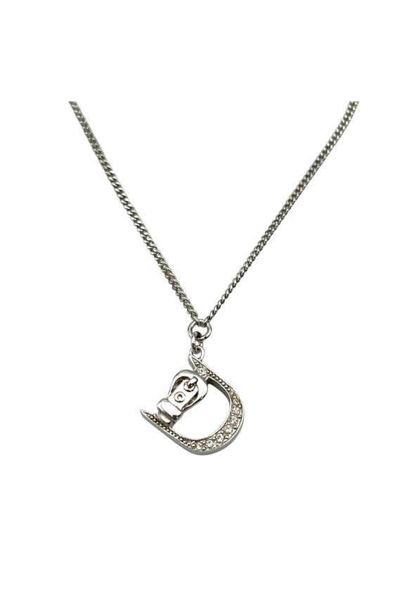 Pre-Owned Christian Dior Dior logo metal necklace for women (Good)