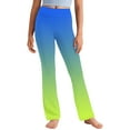 thumbnail image 2 of vokkrv Girl's Flare Leggings High Waisted Yoga Pants Bootcut Dance Casual Pants Activewear Kids Bell Bottoms Green 8-9 Years, 2 of 7