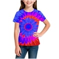 thumbnail image 4 of Ashirexll T-Shirts pour Filles à Manches Courtes Imprimés Col Rond Demi-Manches Haut pour Enfants Décontracté Polyvalent, 4 of 5