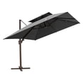 thumbnail image 2 of VREDHOM  10 Ft Square Patio Dual Wind Vent Cantilever Umbrella with Cross Stand Dark Grey, 2 of 5