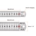 thumbnail image 2 of Unique Bargains Straight Ruler Set 60x3.8CM & 20x2.6CM Stainless Steel Ruler Kit, 2 Pieces, 2 of 5