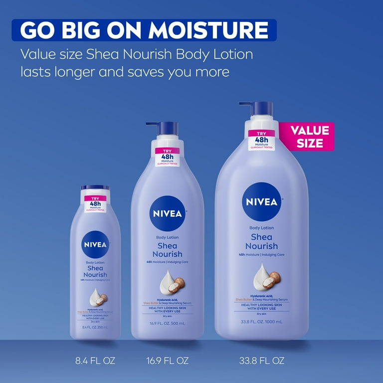 NIVEA Shea Nourish Body Lotion for Dry Skin with Hyaluronic Acid