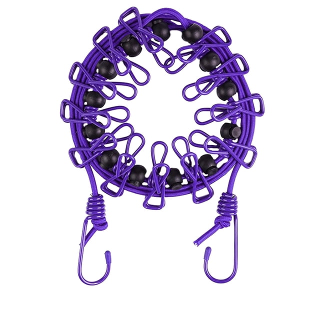 Portable Elastic Travel Clothesline With 12pcs Clothespins Travel Gadgets