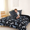 thumbnail image 4 of Homewish Rustic Pet Full Size Comforter Sets,Dog Paws Bone Bedding Comforter Set,Dark Gray,Black Reversible,3 Pieces,1 Comforter and 2 Pillowcases, 4 of 7