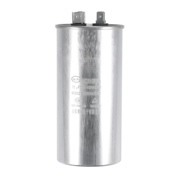 Uxcell 75uF 450V AC Aluminum Case with Terminal Round CBB65 Run Capacitor