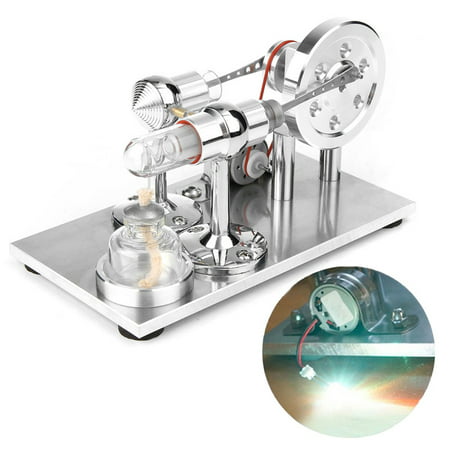 Hot Air Stirling Engine Motor Model Electricity Steam Power Generator LED electricity Light Educational Toy Physics Experiment