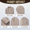 thumbnail image 4 of Men Slim Fit Suits 4 Pieces Two Button Notch Collar Tuxedo Wedding Business Party Dinner Jacket Vest Pants Shirt Set, 4 of 6