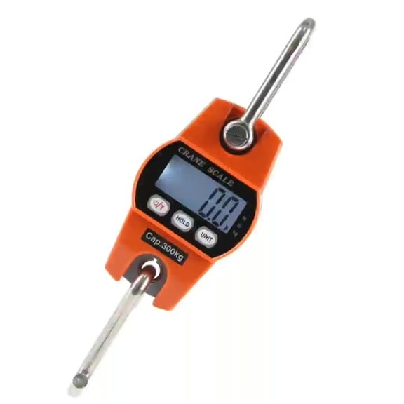 Digital Hanging Scale High Precision Sensor 300 kg Heavy Duty Industrial Crane Scales Smart Hoist Orange for Home Indoor Farm Factory Hunting Outdoor