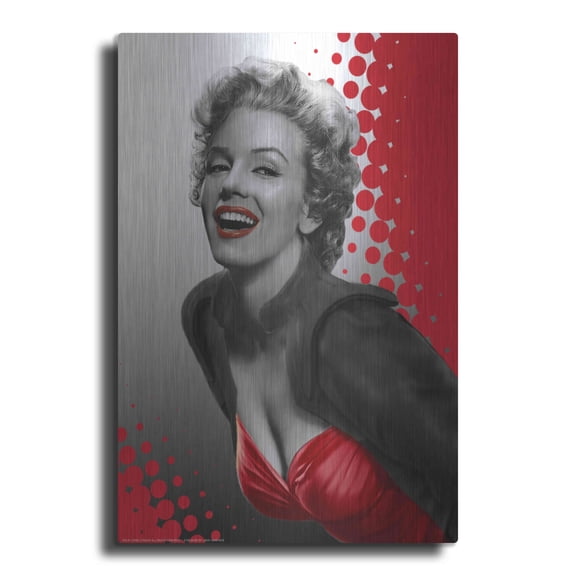 Luxe Metal Art 'Marilyn Red Dots' by Chris Consani, Metal Wall Art, 16"x24"