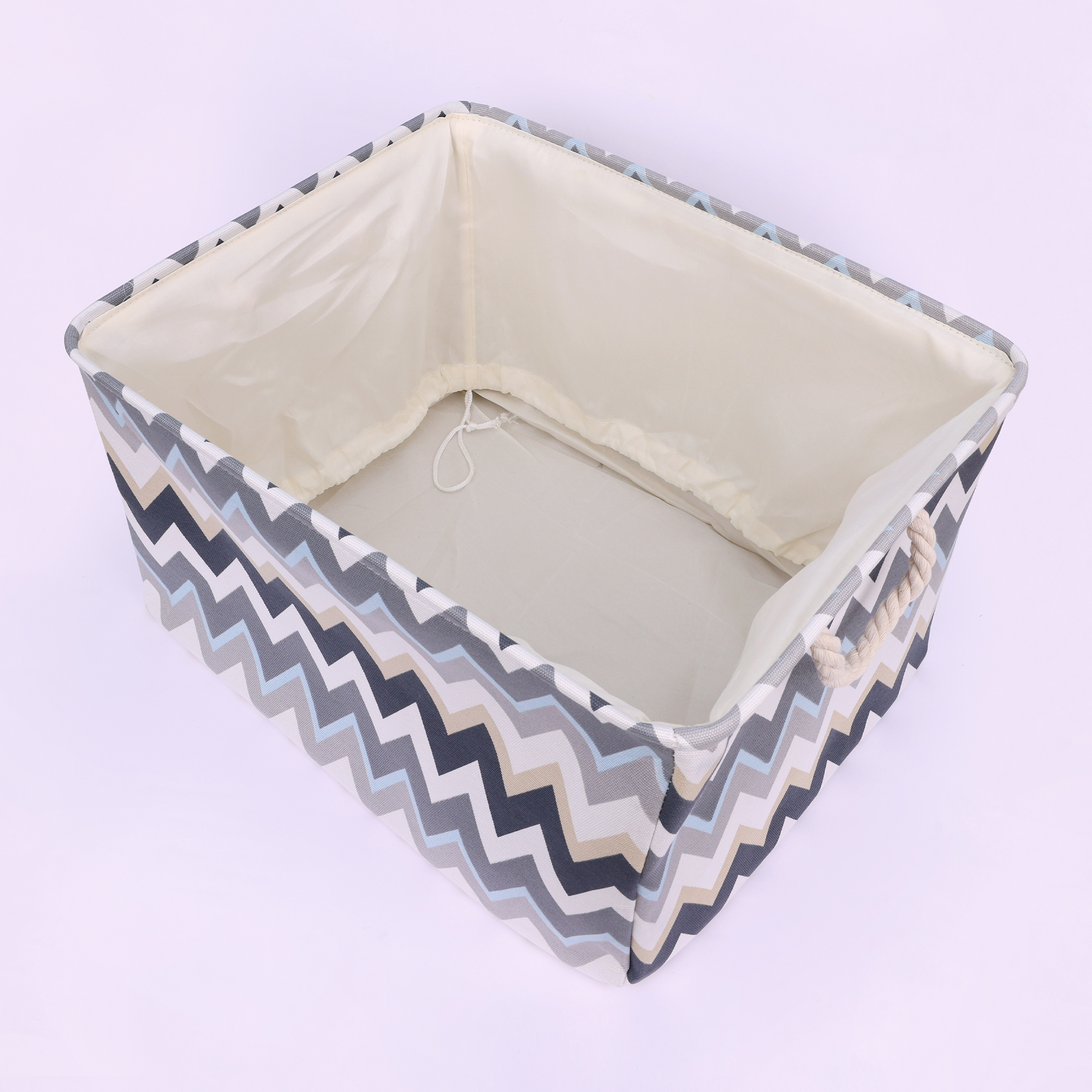 Unique Bargains Fabric Storage Cube Storage Bin Storage Basket Blue 19.5*16*12in