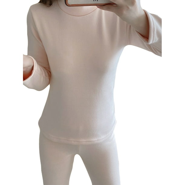 Avamo Ladies Basic Fleece Lined Undershirt Winter Stretchy Thermal