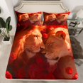 thumbnail image 2 of Homewish Lion King and Queen Bed Sheets, Romantic Wildlife King Sheets, Romantic Anniversary Rose Sheet Set, Microfiber Bedroom Decor, 4-Piece, 2 of 7