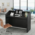 thumbnail image 4 of Tribesigns 47" Reception Desk，Modern Wood Front Desk Retail Counter for Checkout, Lobby, Black, 4 of 6