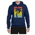 thumbnail image 2 of Tropical Palm Tree Silhouette | Mens Pop Culture Hooded Sweatshirt Graphic Hoodie, Navy, X-Large, 2 of 4