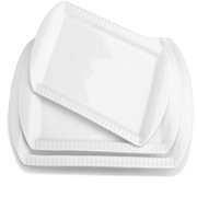Large Serving Platter, 16"/14"/12" White Serving Turkey Tray for Party, Serving Dishes Oven Safe, Porcelain Turkey Platter for Thanksgiving Christmas Entertaining Food Wedding Decor, Set of 3