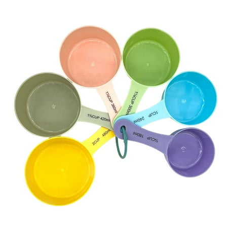 

HOMEMAXS 6pcs Colored Measuring Bowl Plastic Measuring Spoon with Scale Baking Supply