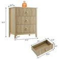 thumbnail image 3 of Modern Accent Fluted 3 Drawer Dresser, 28" Wide Dresser Nightstand for Bedroom, Modern Wood Chest of Drawers, Large Painted Nightstand with 3 Drawers for Closet, Hallway, Entryway, 3 of 8