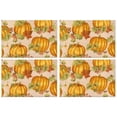thumbnail image 1 of Sets de Table Citrouille Orange pour Cuisine 4 Pcs Récolte de l'Action de Grâce Automne Durables en Lin 12 X 18 Pouces Modes de Vacances pour Table à Manger, 1 of 5