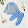 thumbnail image 2 of Boys School Clothes Infant Girl Spring Fall Button Down Long Sleeve Elastic Waist 6 12 18 24 Months Everyday Outfit Set 2PCS, 2 of 8