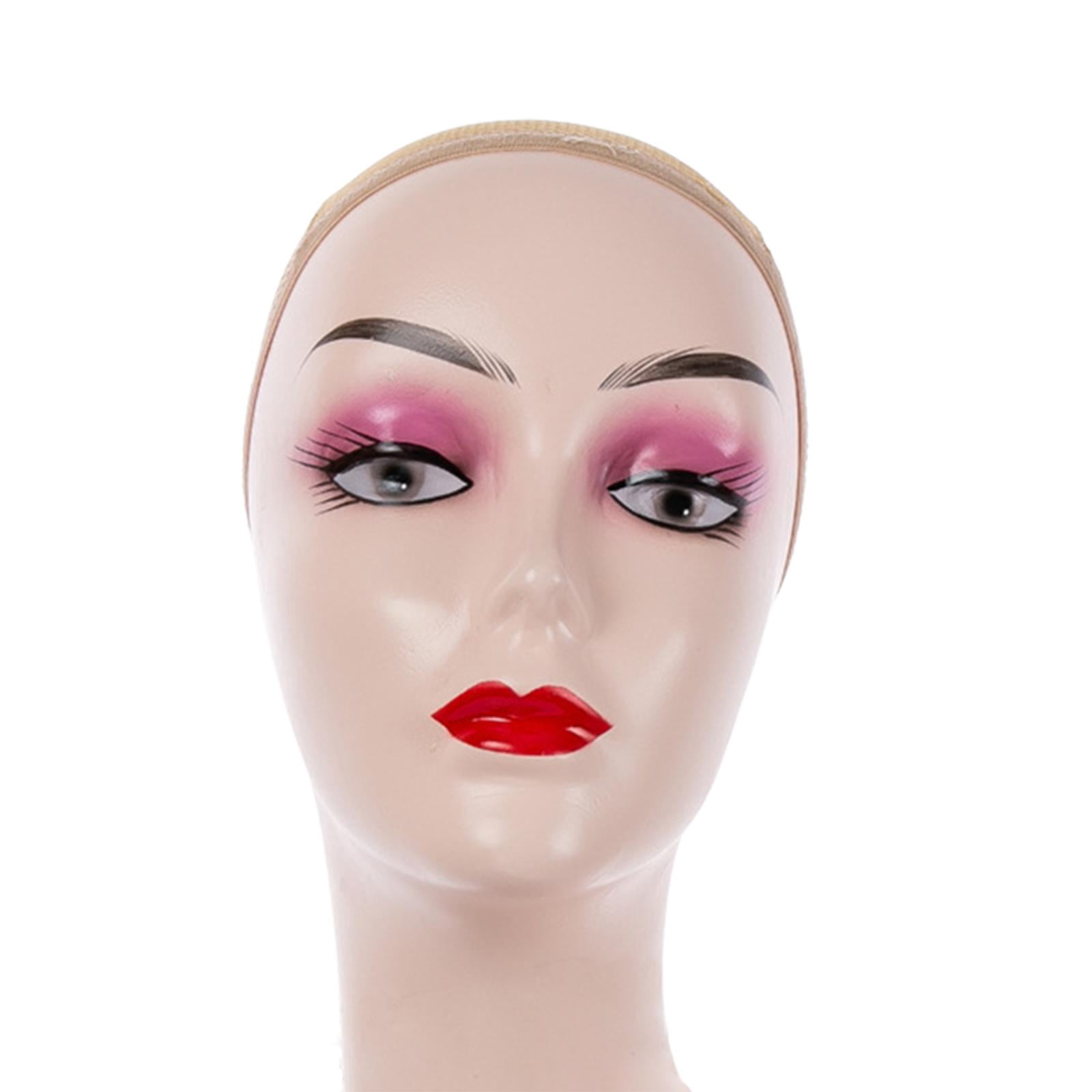 Female Head Mannequin Manikin, , Durable Multifunctional Display Stand for Jewelry Hats s Displaying Making Styling Pink with Shoulder