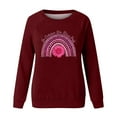 thumbnail image 4 of HKEJIAOI Breast Cancer Shirts for Women Pink Ribbon Sweatshirt Long Sleeve Cancer Fight Awareness Tee Tops, A-Red L, 4 of 4