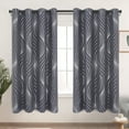 thumbnail image 3 of Alishomtll Dark Gray Blackout Curtains for Living Room ,Modern Metallic Silver Wave Pattern Bedroom Thermal Insulated Drapes ,2 Panel Set,52"x63", 3 of 11