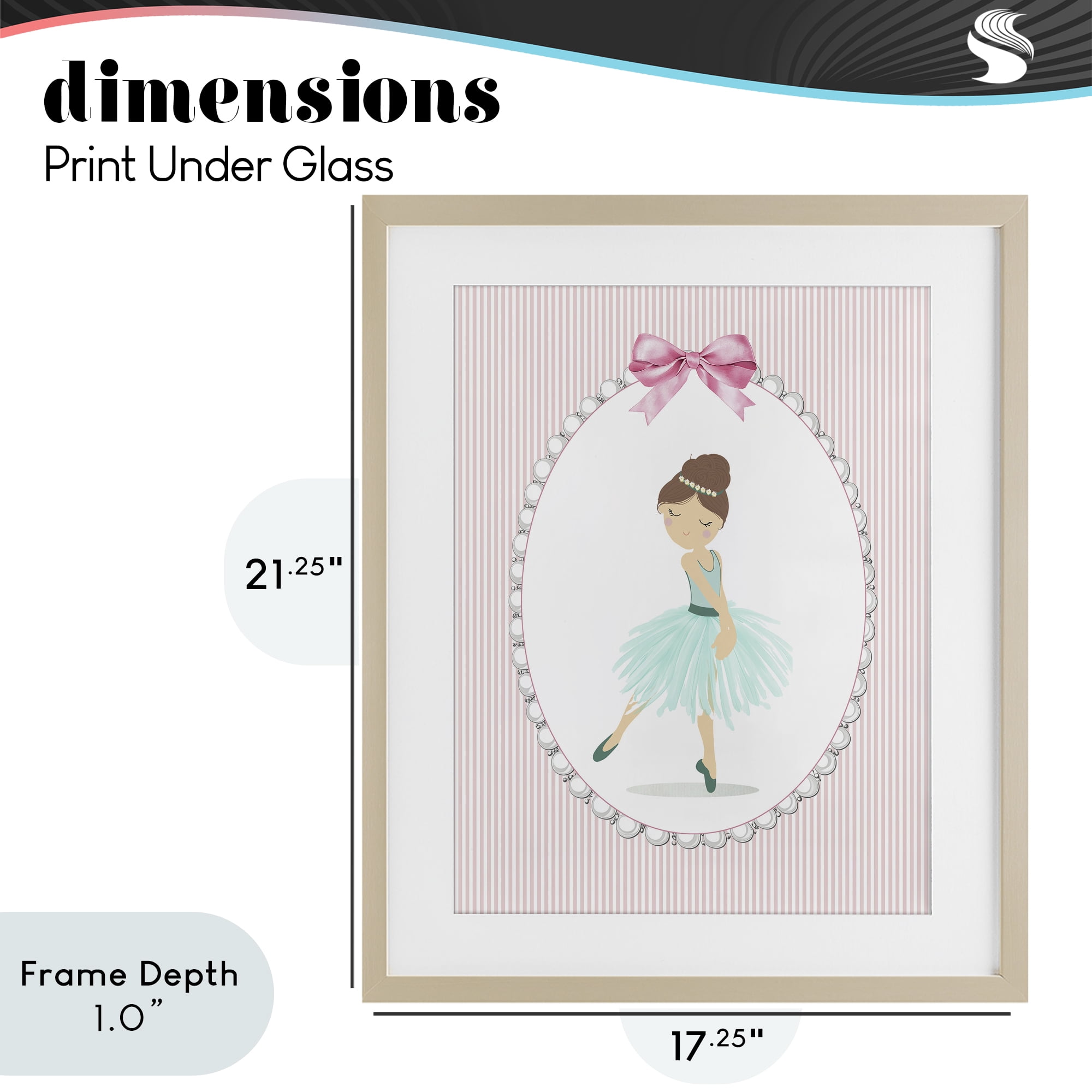 Stupell Industries Elegant Dance on Stripes Birch Framed Print Under Glass, design by Christine Simpson Art