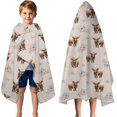 thumbnail image 3 of Beige Highland Cow Flower Pattern Hooded Bath Towel，50"x30" for Ages 3 To 12 Kids, Quick Dry Lightweight Soft Microfiber Hood Beach Towel Cover Up for Kids, 3 of 7
