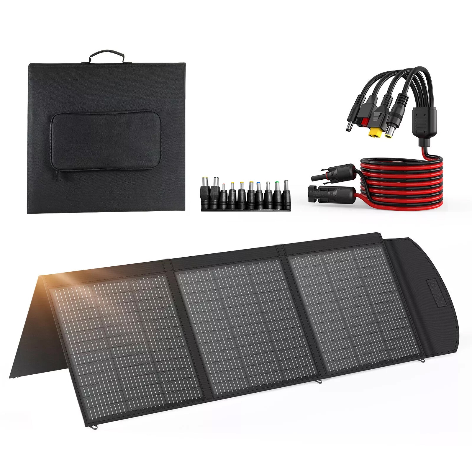 400W Portable Solar Panel Foldable for Power Station RV Camp Car /W Carry Case
