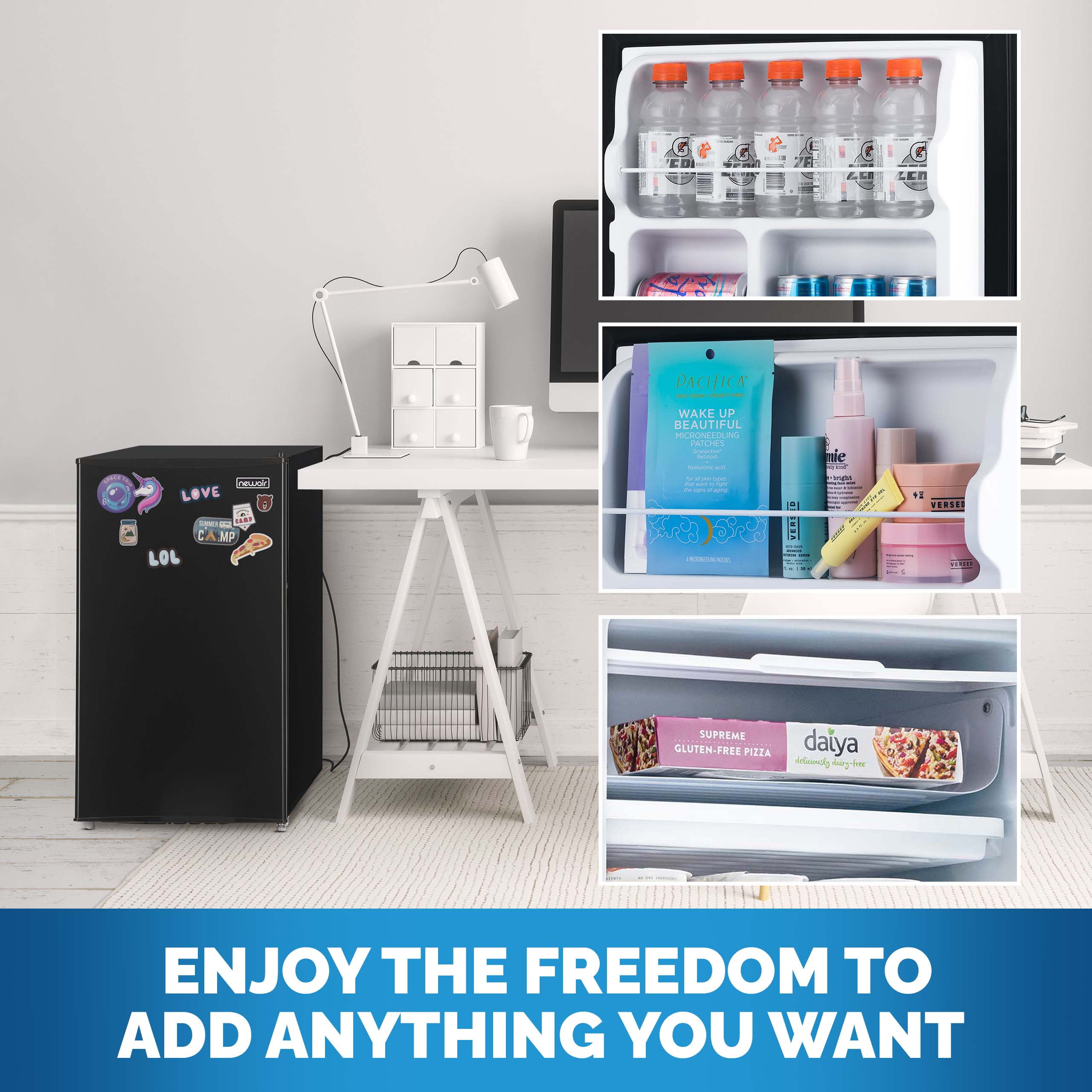 Newair 3.3 Cu. Ft. Compact Mini Refrigerator with Freezer in Black - NRF033BK00