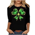 thumbnail image 2 of Craaazy Women's 3/4 Sleeve St. Patrick's Day Tshirts Casual Printed Pullover Tops Gifts, 2 of 5