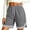 Dark Gray, variant on CHUMUD Womens Basketball-Style Athletic Shorts, Drawstring Waist Striped Hem Casual Shorts with Pockets