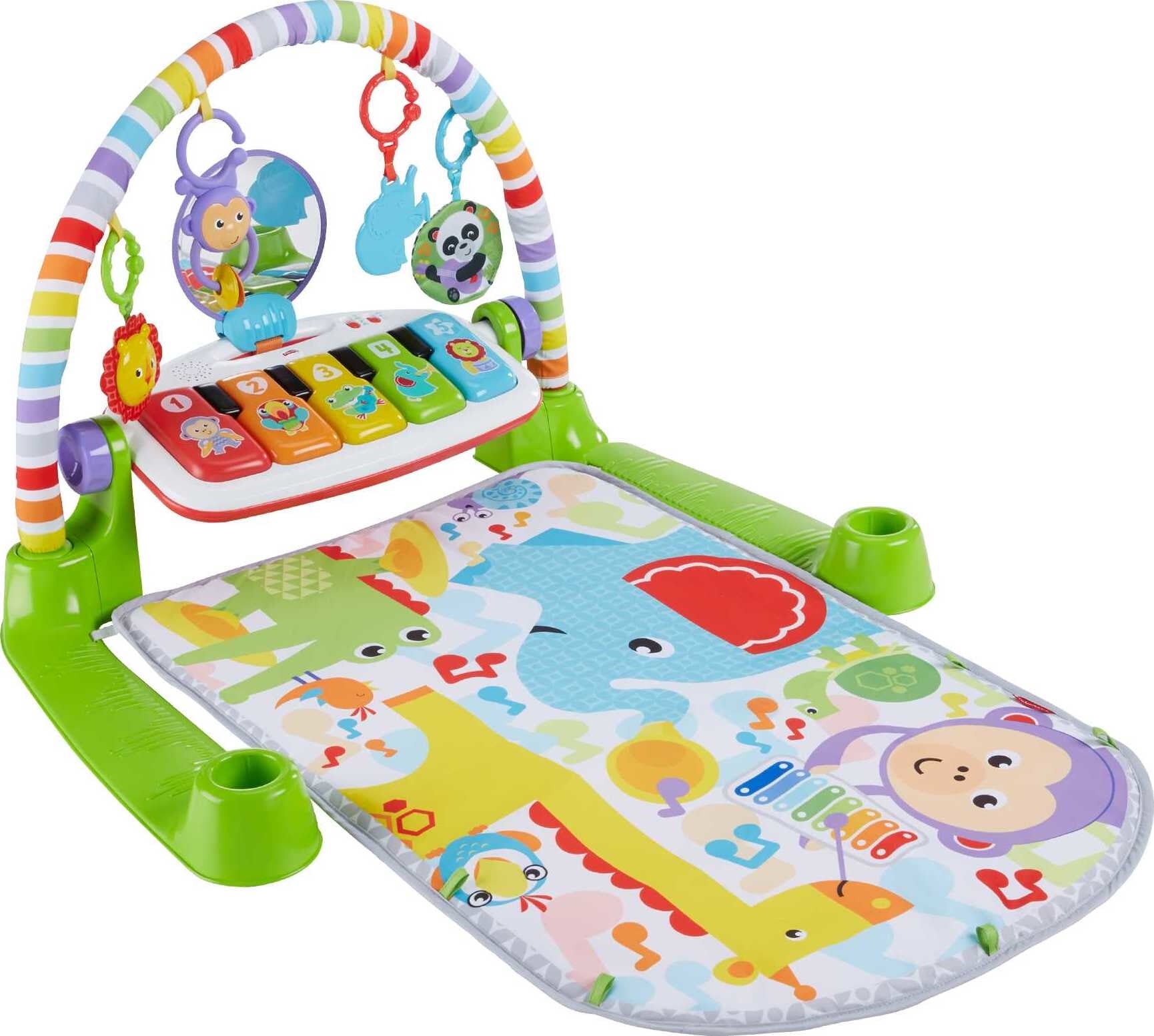 parachute Faculteit rib Fisher-Price Deluxe Kick & Play Piano Gym Infant Playmat with Electronic  Learning Toy, Green - Walmart.com