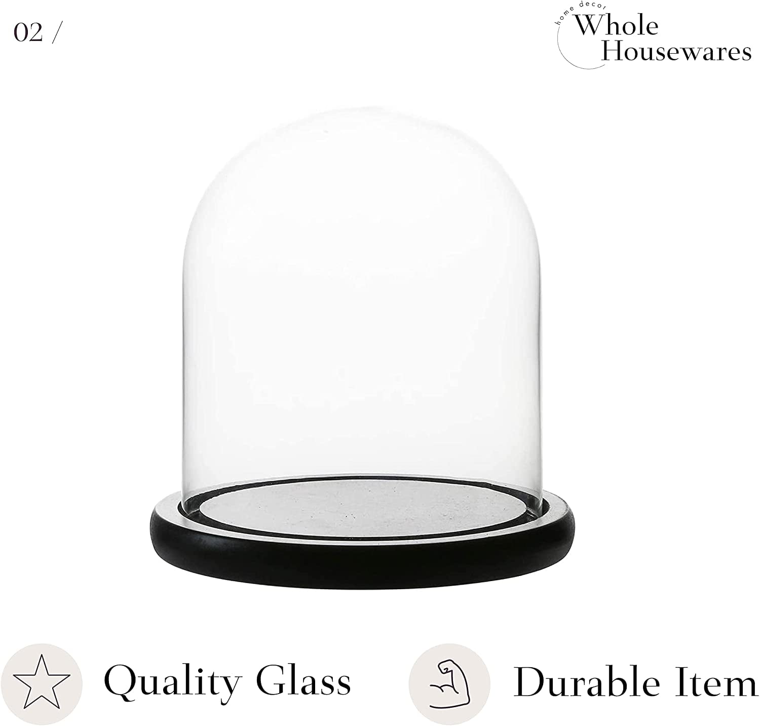 Buy Decorative Clear Glass Dome/Tabletop Centerpiece Cloche Bell Jar