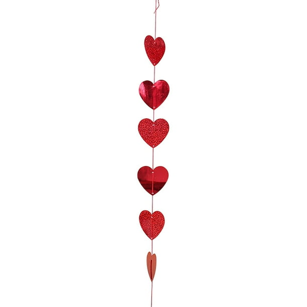 Decoraciones para el día de San Valentín, adornos para el día de San Valentín, regalos para el día de San Valentín, decoración de techo para el día de San Valentín, corazón adornado, corazón colgante