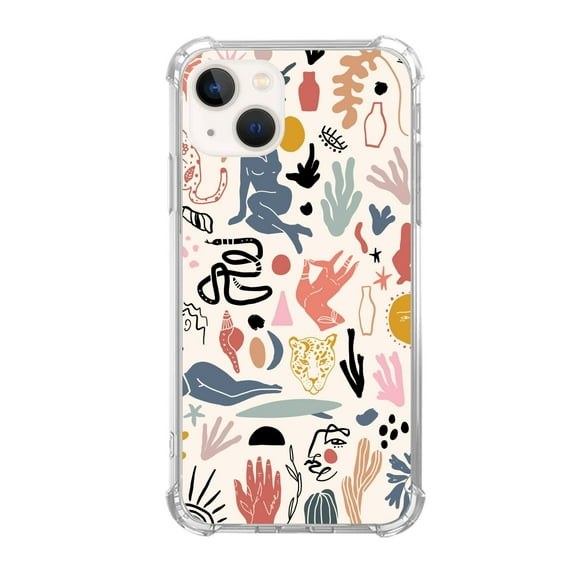 Line Art Case Compatible with iPhone 13,Aesthetic Art Design TPU Bumper Bumper Cover Case