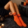 thumbnail image 6 of Evdexr Halloween Socks Women Soft Spooky Fuzzy Socks Cozy Causal Lounge Sock for Stuffers Gifts Halloween with Pumpkin Bat Graphic, 6 of 6