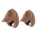 thumbnail image 2 of Gorros de invierno ANGGREK para padres e hijos Doble capa 2 paquetes Caqui, 2 of 5