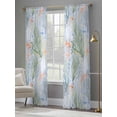 thumbnail image 3 of Summer Marine Life Sheer Curtains 108 Inch Long 2 Panels, Blue Starfish Coral Shell Light Filtering Rod Pocket Curtains, Sheer Voile Drapes for Living Room Bedroom, 52"x108", 3 of 8