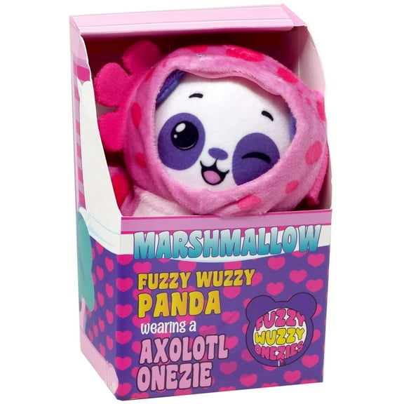 Fuzzy Wuzzy Onezies Series 1 Marshmallow Fuzzy Wuzzy Panda Wearing a Axolotl Onezie Mini Plush